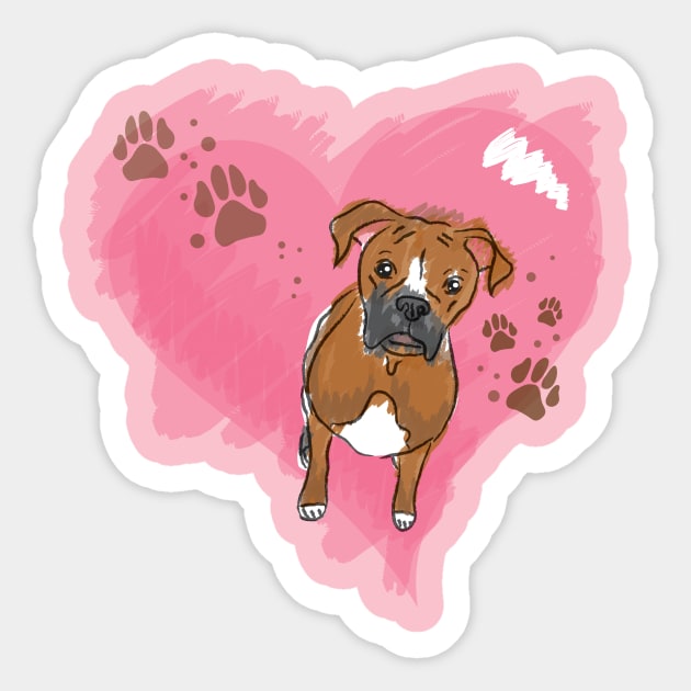 Boxer Love Sticker by LunaAndromeda